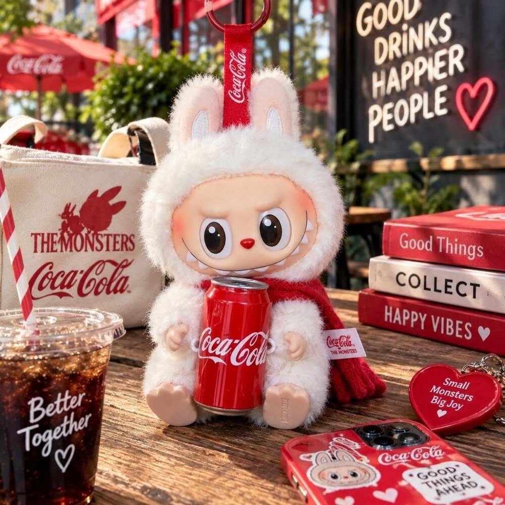 POP MART Labubu The Monsters Coca-Cola Happy Factor Plush Pendant